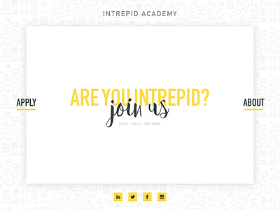 Intrepid Academy about apply launch screen web