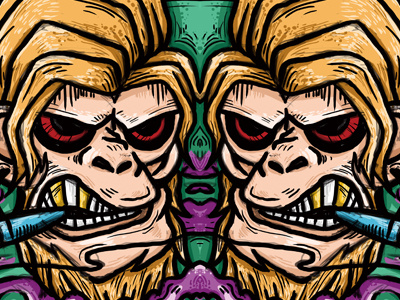 smoke monkey 2016 asura chinese graphic illustration monkey smkoe