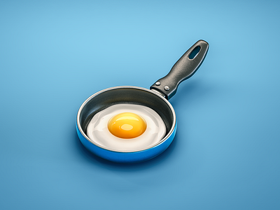 #stacemodajedemo Egg 3d cgi csheemoney digital easy eggs food illustration little pan modo over