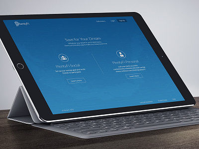 PlentyFi Landing finance flat friends gui interface ios9 ipad pro landing money social ui ux