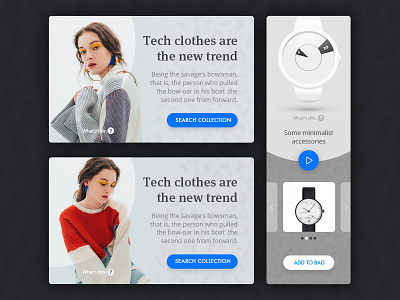 D1 blue clothes fashion grey kit landing minimalist tech ui ux