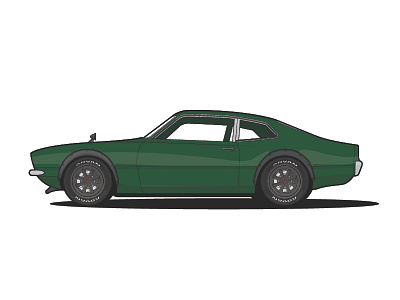 1971 Ford Maverick car flare ford green illustration maverick