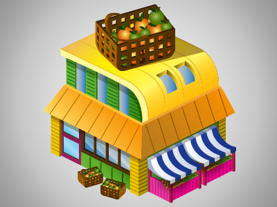 Grocery Store icon illustrator isometric store vector