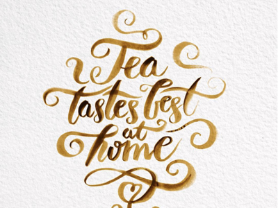 Tea handlettering home lettering tea typography