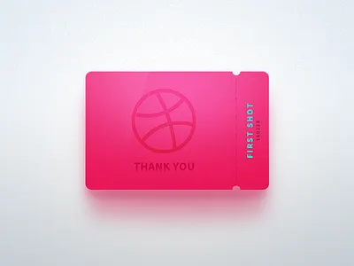 First shot debuts dribbble icon invite photoshop pink thank ticket tomhands ui