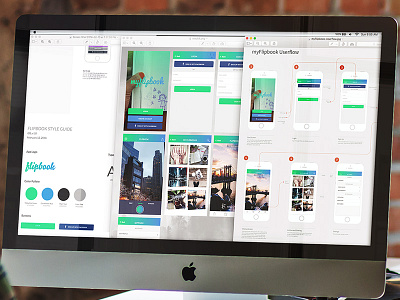 Flipbook App Screens and Userflow app book color flipbook gradient guide iphone style ui userflow