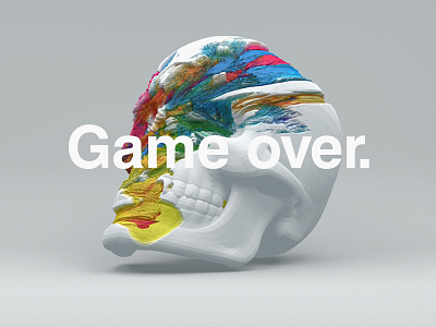 Gameover 3d c4d cinema4d colours concept paint scratch texture title