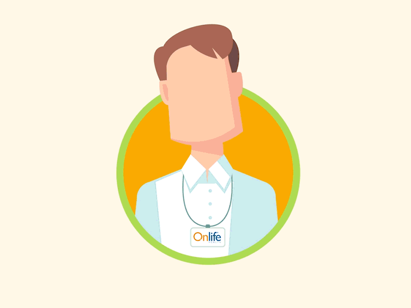 Onlife Health Heads after effects animated gif loop vector