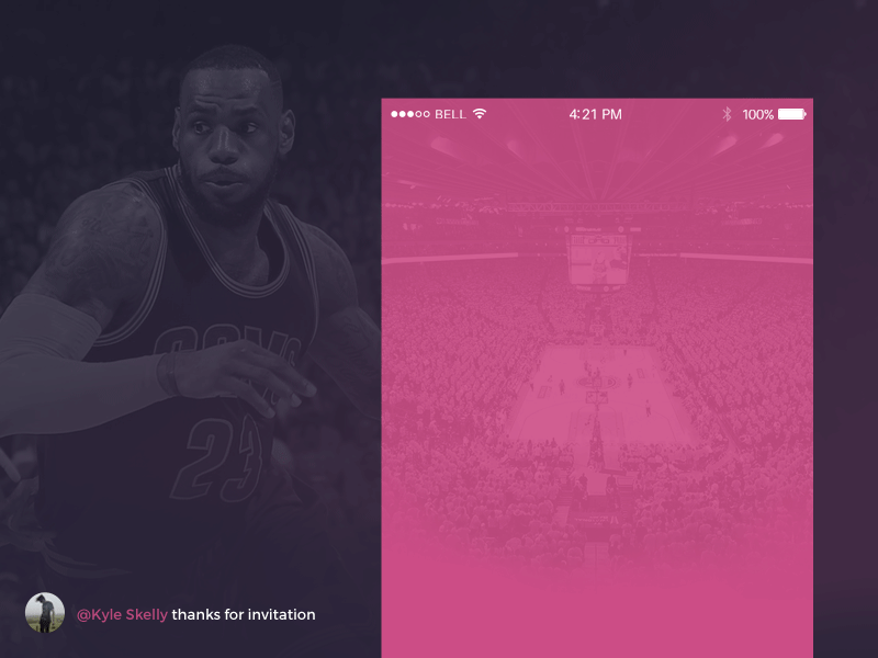 My first shot on Dribbble app basketball debut dribbble invitation lebron james mobile ui ux