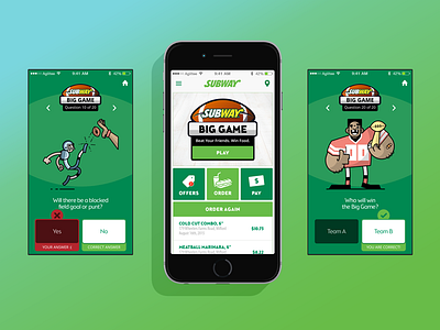 Subway Big Game - Daily UX #001 001 agilitee app challenge dailyui restaurants stevestreet subway ui ux