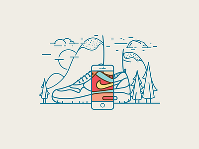 iPhone + Nike Airmax airmax cloud foot iphone line nature nike tree vector