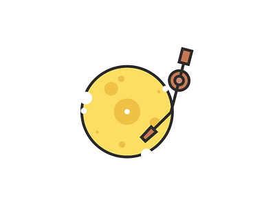 Wisconsin Rocks cheese icon illustration logo music record rock rock on wisconsin