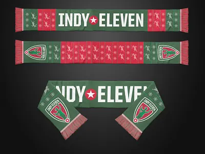 Indy Eleven Ugly Xmas Scarf christmas indianapolis indy eleven nasl scarf soccer xmas