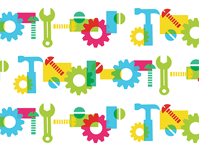 Fix It Pattern gears icons pattern