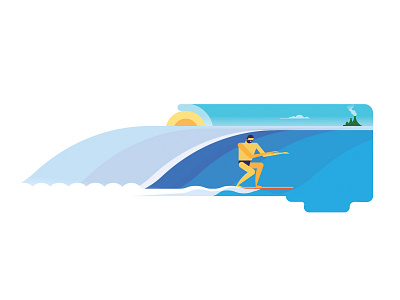 Island bali hawaii island surf surfer surfing vector volcano