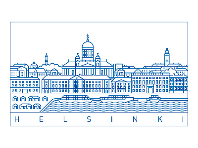 Helsinki architecture building city finland helsinki illustration landscape line art outline scandinavia stroke