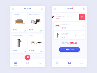 My Goods app bag cart goods iphone shop shopping store ui