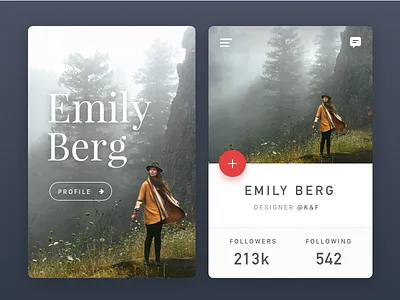 Profile Card / Free Photography android experience free interface ios iphone material photo ui user ux