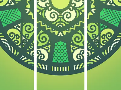 Pizzandala Greenprint geometry green mandala poster print