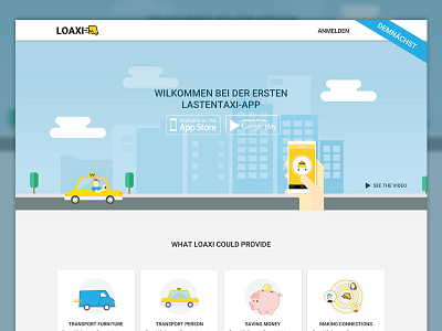 Loaxi cars city design driver flat illustration taxi transport website