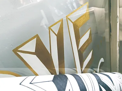 Love Always Part 3 gold hand painted layout lettering metallic one shot sign type