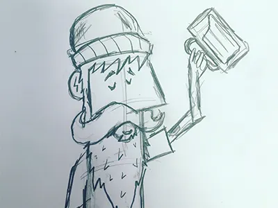 Sketch It Out beard beer brewery cartoon hipster sketch warm up