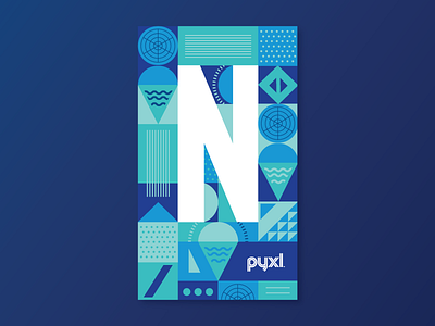 Business Card dropcap geometric n