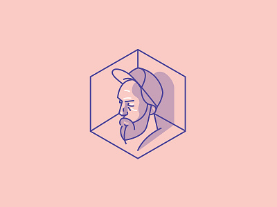 Self Portrait 2.0 avatar beard cap cube head illustration portrait selfie