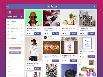 Whataboon Material app card e commerce material shop ui ux