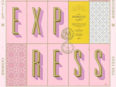 Marrakesh Express brand branding collateral graphic design identity morocco poster shadow type typography