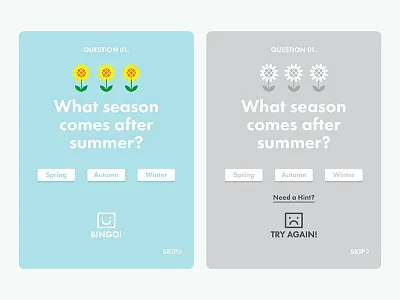 Daily UI 011 – Flash Message (Error/Success) daily ui daily ui 011 error flash message ipad kids quiz success sunflower