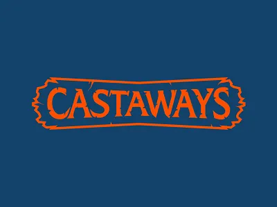 Castaways Simple Text Logo beach cut distressed sport swim text wood wordmark
