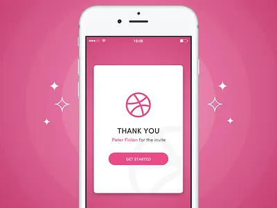 Hello Dribbble! ball debut dribbble first shot invite ios mobile purple thanks