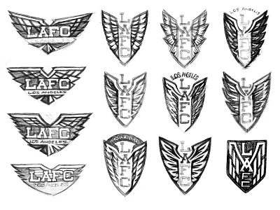 LAFC Crest Concept Sketches city club crest football identity lafc logo los angeles mls sketches soccer sports