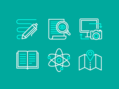 Few more atom book icons map signature