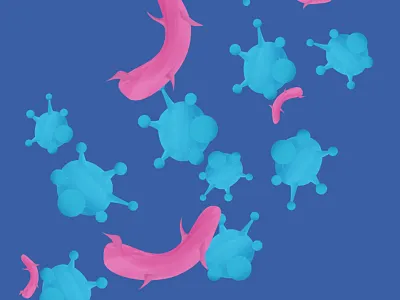 Made some germs today aftereffects germs illustration photoshop styleframes