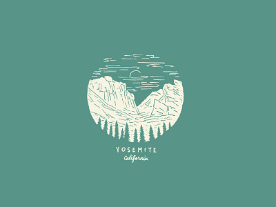 Yoesmite California artwork california forest hand drawn icon illustration logo mountains national park sketch woods yosemite