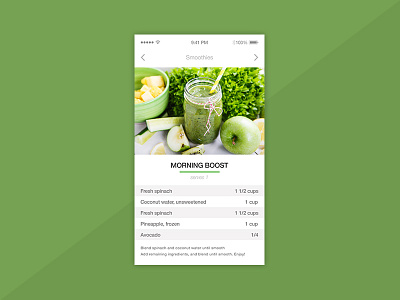 Recipe daily ui green health recipe smoothie