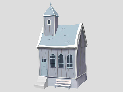 Church nordic style_02 – Model 39/366 3d 3d illustration architecture cg cgi church illustration low poly modeling modo rendering