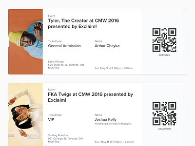 Universe ticket redesign event qrcode ticket typography ui ux