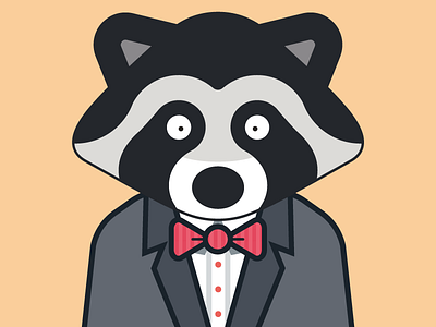 Raccoon in a suit bowtie cute raccoon suit