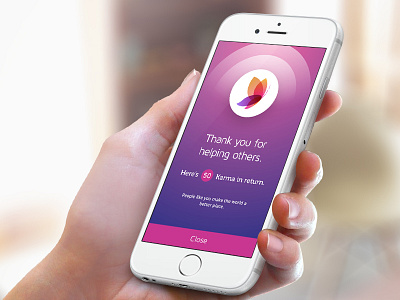 DailyKarma app charity colorful dailykarma gradient mobile ui