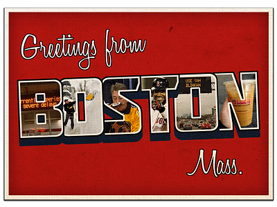 Boston Postcard boston greetings postcard retro vintage