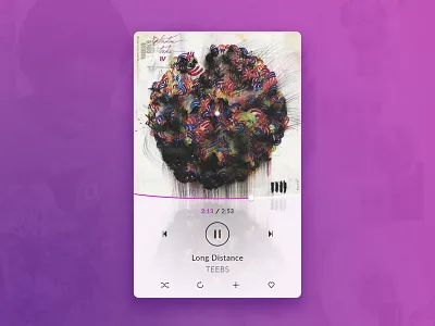 Day 005 - Music Player app artist clean flat minimal mobile music party player playlist teebs widget
