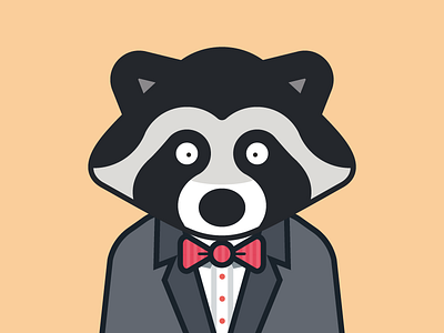 Raccoon in a suit with a bowtie animal bowtie cute raccoon suit