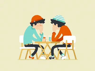 The Talk charactedesign facetoface flatdesign illustration