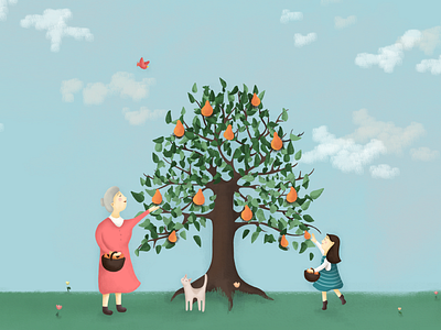 August august family house illustration kids parents photoshop psychology soft color teens tree