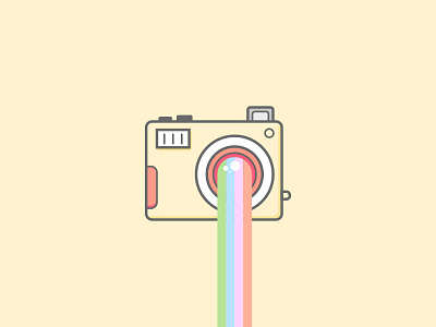 [Moonkey Babysitting] Instagram Illustration camera design flash icon illustration illustrator instagram lens photo rainbow vector yellow