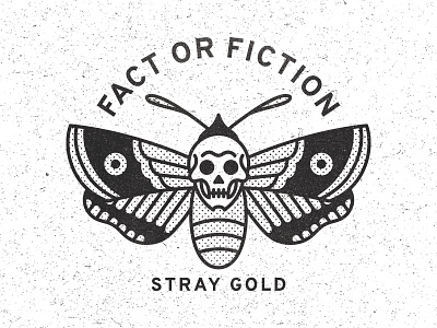 Dead Head dead fact fiction gold head illustration moth print skull texture wings