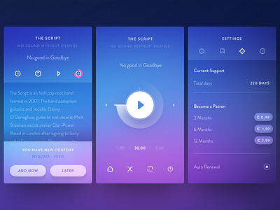 Cassette Inside app modal music patron player profile ui